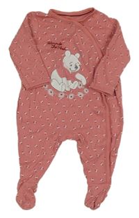 Růžový květovaný overal s medvídkem Pú C&A
