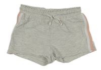 Světlešedo-růžové melírované teplákové kraťasy H&M