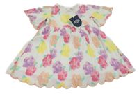 Nové - Bílo-barevné květované šaty Jojo Maman Bébé