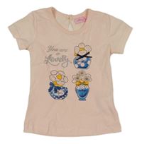 Světlerůžové tričko s flakony 