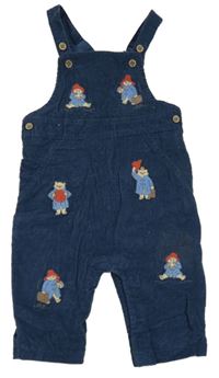 Tmavomodré laclové manšestráky s Paddingtonem Tu