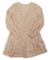 Světlerůžové květované šaty H&M