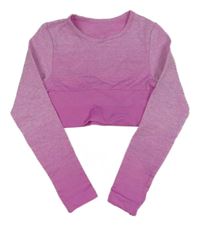 Fialové melírované sportovní crop triko Primark