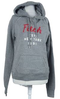 Dámská šedá mikina s logem a kapucí Abercrombie&Fitch