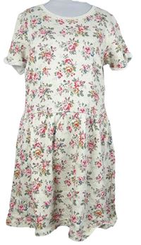 Dámské béžové květované třpytivé teplákové šaty Cath Kidston 
