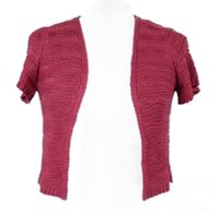 Dámský fuchsiový háčkovaný svetrový cardigán TU 