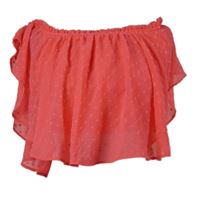 Dámská růžová puntíkovaná šifonová crop halenka Tally Weijl 