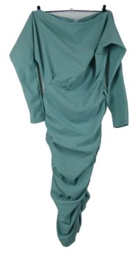 Dámské světlemodré řasené midi šaty AX