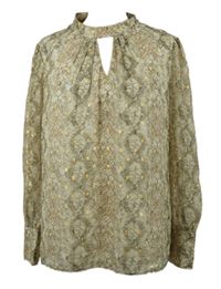 Dámská béžovo-zlatá vzorovaná šifonová halenka Dorothy Perkins 