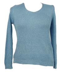 Dámský světlemodrý třpytivý svetr 