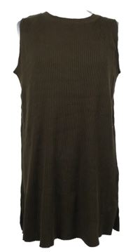 Nové - Dámská hnědá žebrovaná šatová tunika H&M