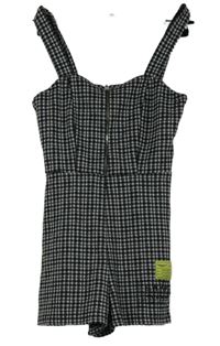 Dámský černo-bílý kostičkovaný letní overal Bershka 