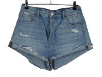 Dámské světlemodré riflové kraťasy s prošoupáním H&M