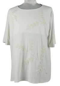 Dámské bílé tričko s lístky Forever21