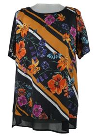 Dámská černo-barevná květovaná halenka Matalan 