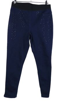 Dámské tmavomodé džegíny s kamínky George 