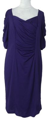 Dámské fialové šaty s nařasením 