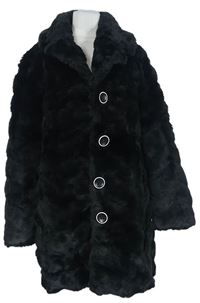 Dámský černý kožešinový kabát Qed London 
