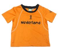Oranžové sportovní tričko s nápisem - Nizozemí