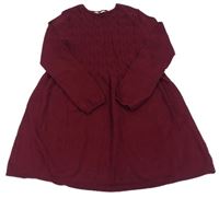 Vínové pletené šaty H&M