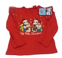 Červené triko s Mickey Mousem a Minnie Disney
