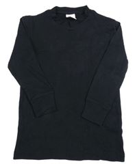 Černé žebrované spodní triko 