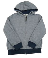 Tmavomdoro-bílá pruhovaná propínací mikina s kapucí H&M