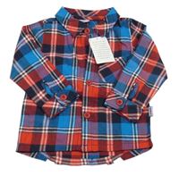 Nové - Modro-červeno-černá kostkovaná košile 