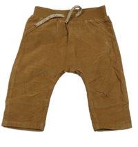 Hnědé manšestráky s úpletovým pasem George