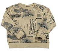 Béžová mikina s obrázky a nápisy Name it