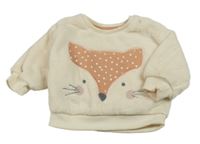 Béžová chlupatá mikina s liškou George