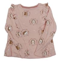 Světlerůžové triko se zvířátky