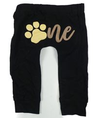 Černé bavlněné lehké tepláky s tlapkou