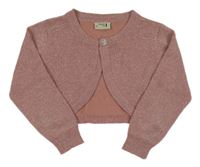 Růžové třpytivé pletené bolerko Next