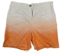 Bílo-oranžové riflové kraťasy DeFActo