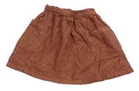 Hnědo-růžová manšestrová sukně Next