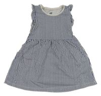 Bílo-modré pruhované bavlněné šaty H&M