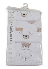 Nové - 5x Bílé body s medvídky Dunnes 
