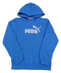 Modrá mikina s logem a kapucí Puma