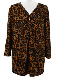 Dámská medovo-černá vzorovaná halenková tunika Kim&Co.