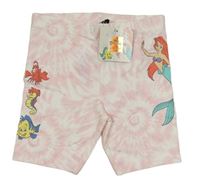 Růžovo-bílé batikované elastické kraťasy s Ariel zn. Primark 