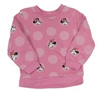 Růžová puntíkatá mikina s Minnie zn. Disney