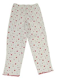 Bílé pyžamové kalhoty se srdíčky a hvězdami H&M