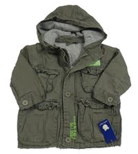 Nové - Khaki plátěná podzimní bunda s kapucí Early Days