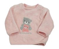 Světlerůžová chlupatá mikina s medvídky Nutmeg