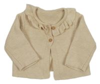 Béžový propínací svetr s volánkem Matalan