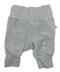 Šedé sametové tepláky s hvězdami