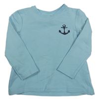 Světlemodrá lehká mikina s kotvou Lupilu