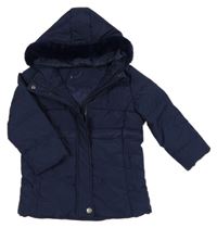 Nové - Tmavomodrá šusťáková zimní bunda s kapucí Kiki&Koko