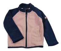 Světlerůžovo-tmavomodrá fleecová propínací mikina Lily & Dan